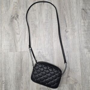 Rebecca Minkoff Quilt Metal Spike Studded Top Zip Black Crossbody Bag NWT